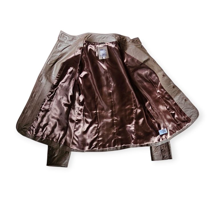 Leather Jacket Vintage y2k  military nude Brown grunge blezer swag 00s