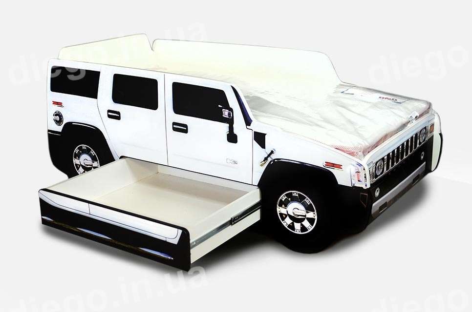 Безкоштовна доставка ліжко машина Джип бiла. (Кровать машина Hummer)