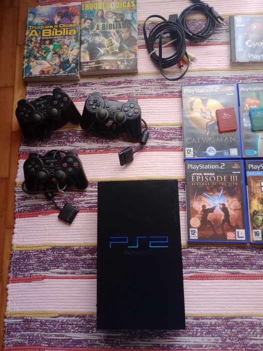 [PACK] - PlayStation 2 (3 comandos, 4 cartões de memória, 15 jogos)