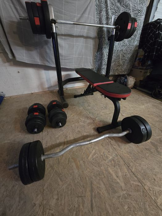 Obciążenie,ławeczka, sztanga,hantle,stojaki.
