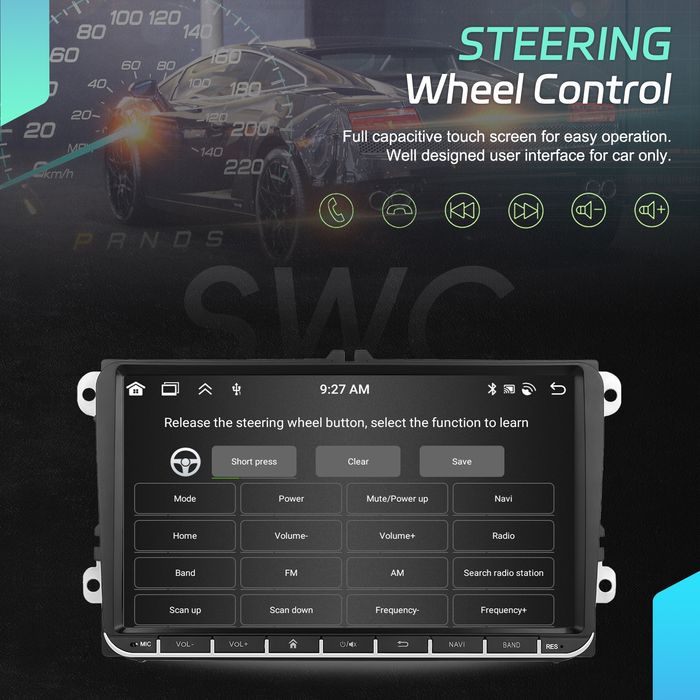 Radio Nawigacja Carplay 4/64Gb Vw,Golf,Seat,Polo,Touran