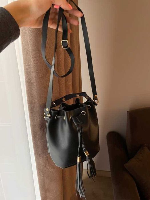 Torebka damska czarna worek