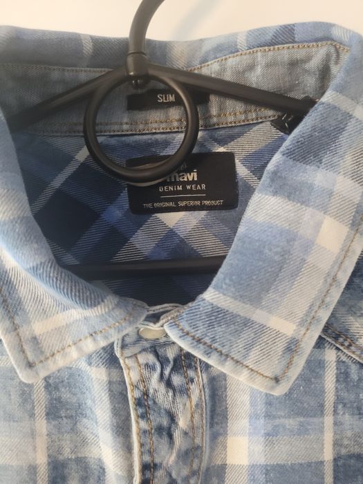 Koszula męska jeansowa Mavi w kratę rozm L