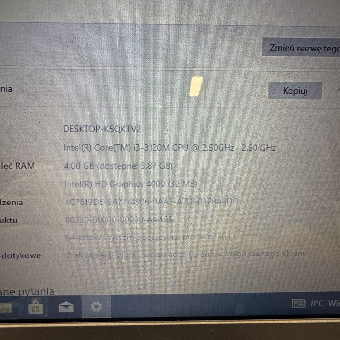 Dell Vostro 3560 nowy dysk ssd 240GB i3
