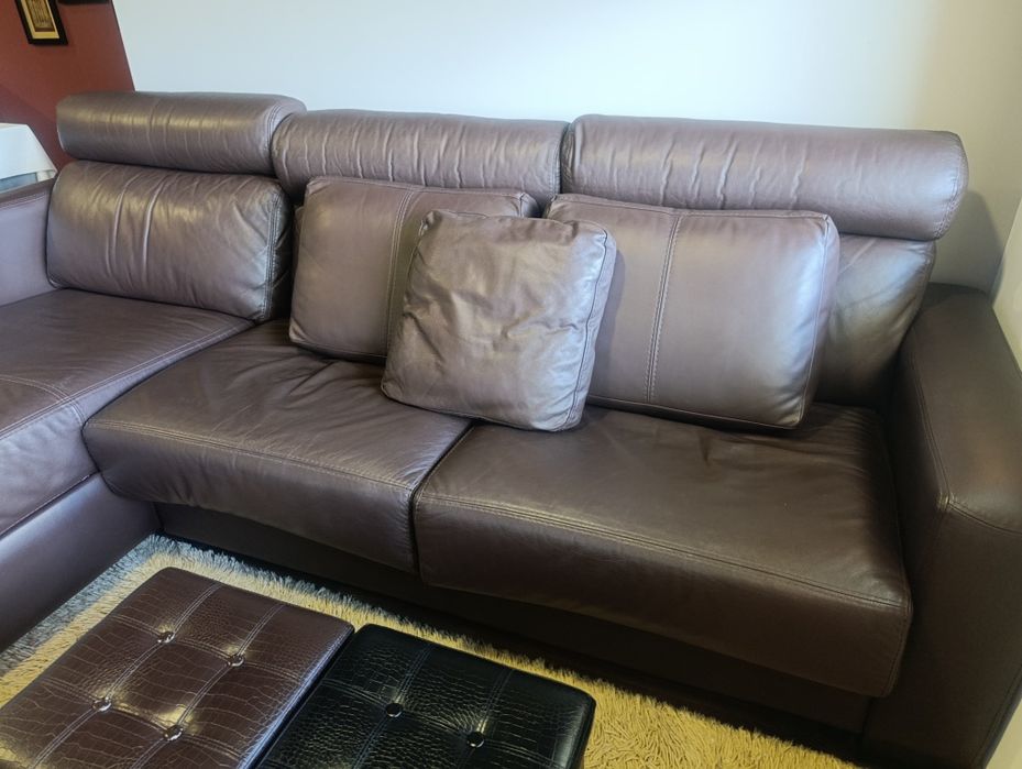 Sofá cama, pele, chaise longue