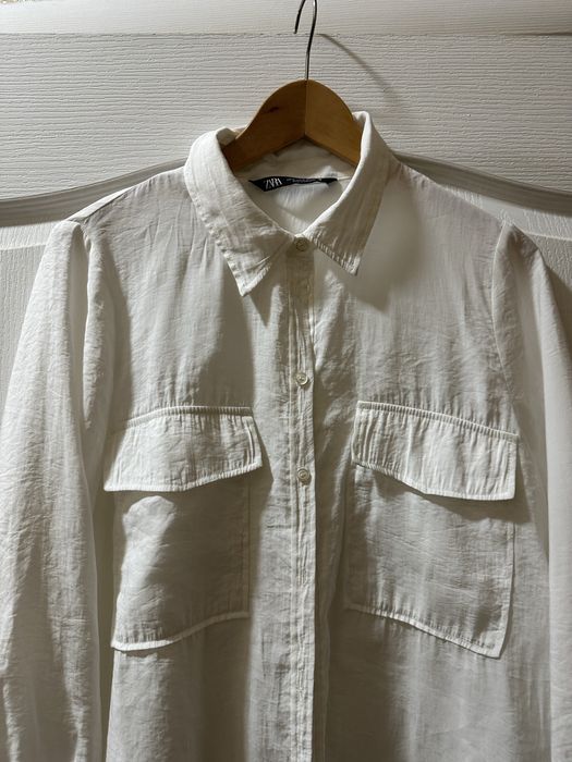 Біла блузка Zara, оверсайз