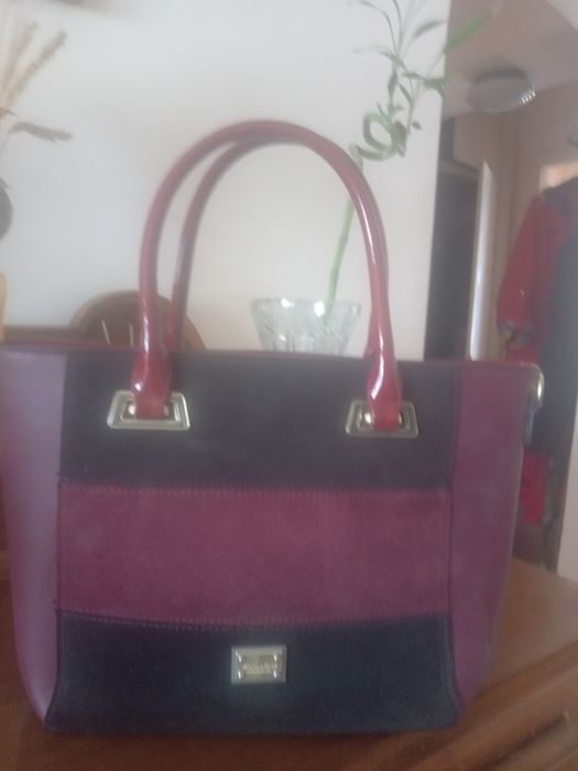 Жіноча сумка , комбінована (шкіра з замшею)