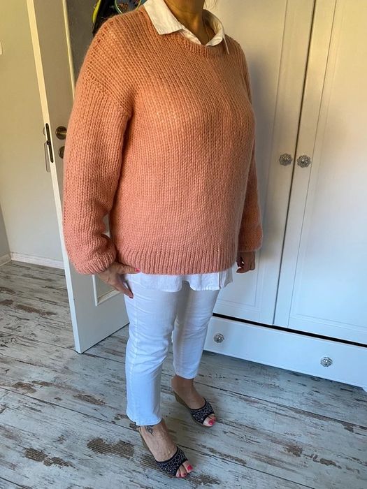 MSCH copenhagen sweter swetr moher wełna lana bufiaste szerokie rekawy