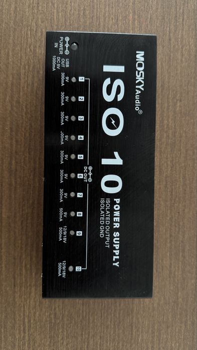 Fonte Mosky ISO-10 p/ pedalboard guitarrra | 10 Saídas Isoladas | Sem Ruídos