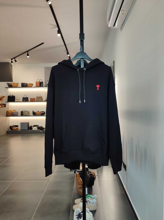 Худі AMI Paris Ami de Coeur Small Heart Logo Hoodie Black