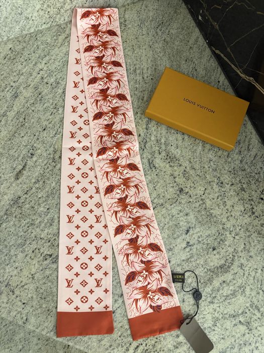 Rozowa dwustronna apaszka twilly bandeau Louis Vuitton nowa z pudelkiem monogram LV