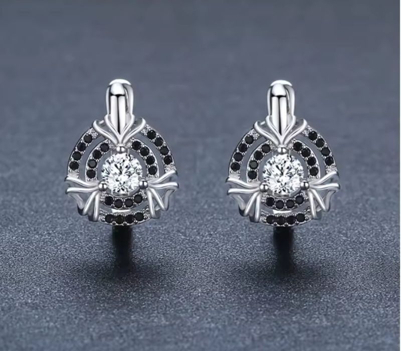 Сережки з фіанітами S925, серьги серебряные с фианитами