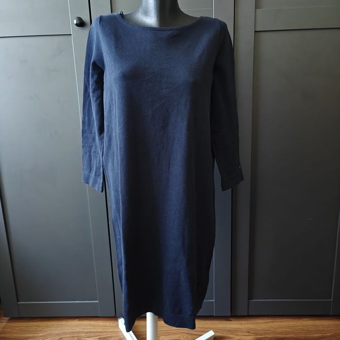 Sukienka sweterkowa bawełna dopasowany L rękaw 3/4 Tommy Hilfiger