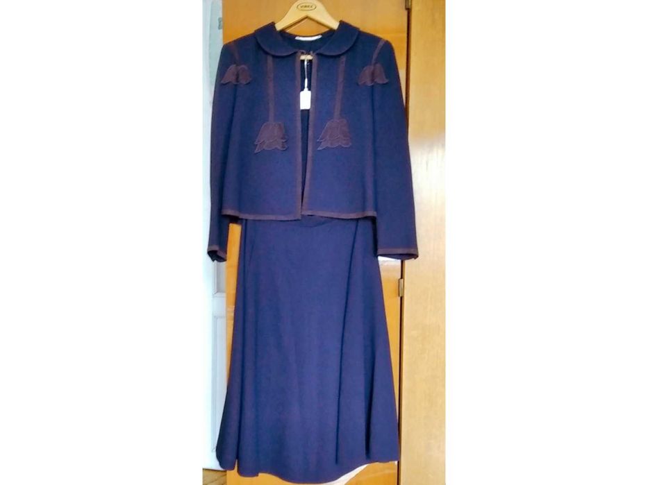 Костюм зі спідницею, синій, М, 100 % вовна