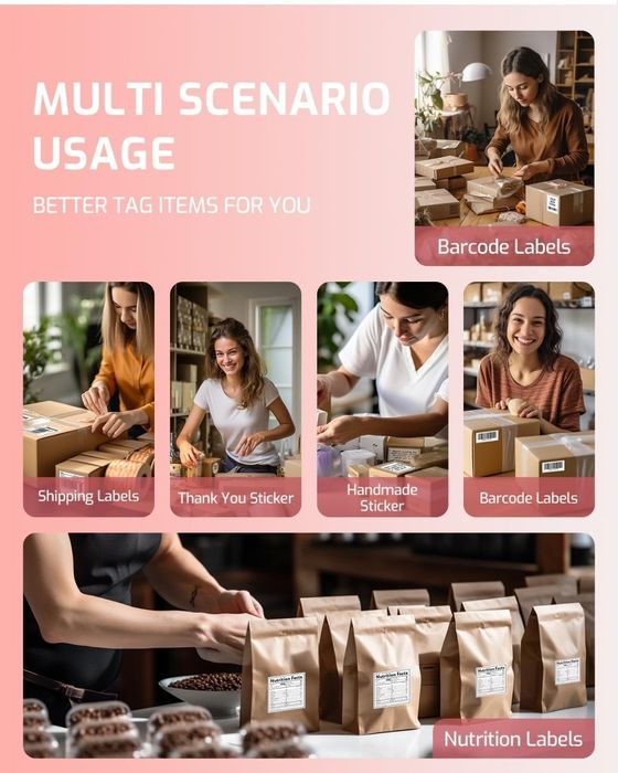 Phomemo PM246S Принтер транспортних етикеток Bluetooth, термопринтер е