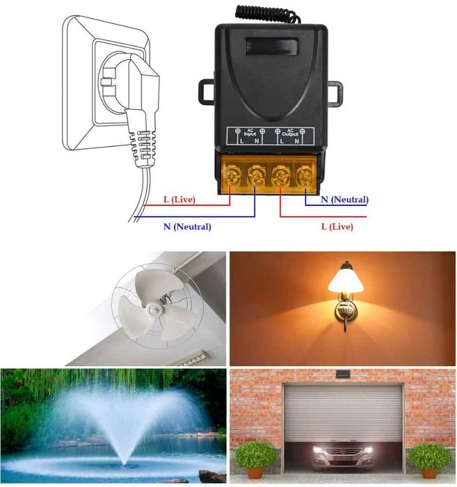 Interruptor de Controlo Remoto p/dispositivos elétricos (luz, garagem)