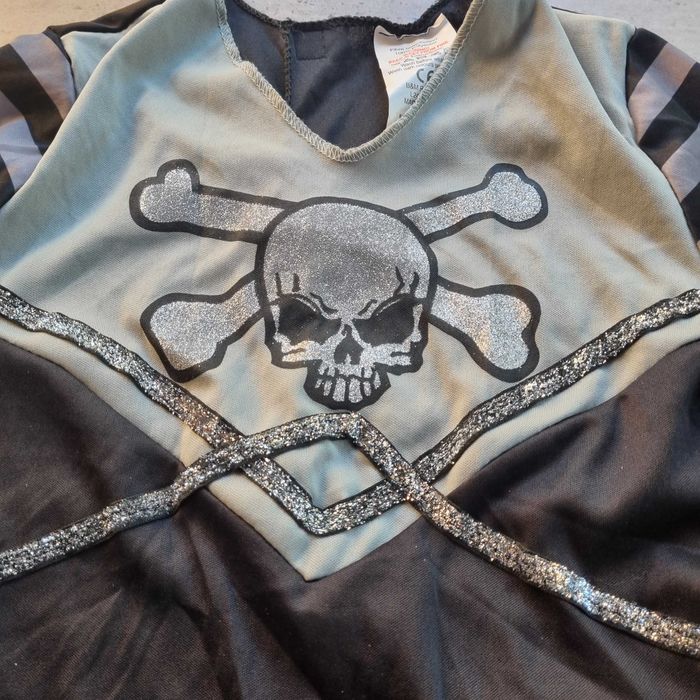 Sukienka 122 128 pirat czaszka kostium strój Halloween andrzejki