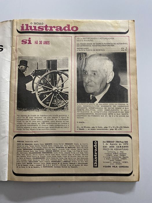 Revista o Ilustrado anos 70 Salazar