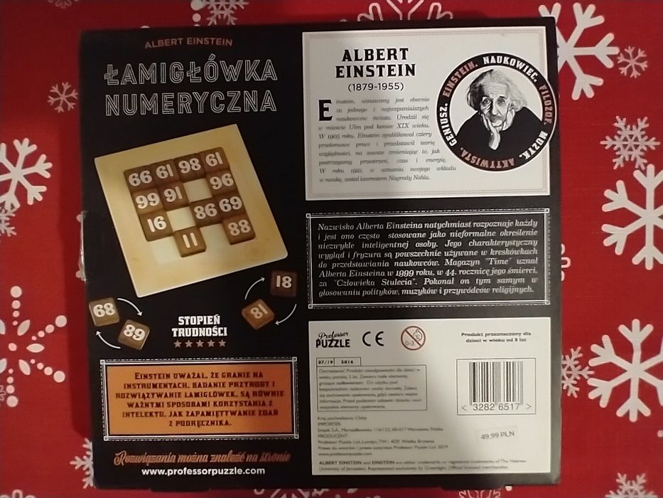 Łamigłówka numeryczna, gra logiczna na prezent, Kolekcja Einsteina
