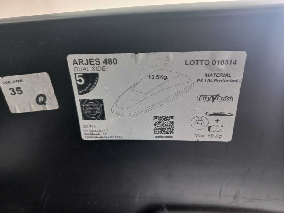 Mala de Tejadilho Arjes 480 + barras