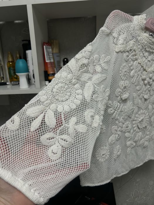 Zara мереживна напівпрозора  блуза