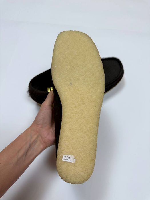 Sandro & Clarks чоловічі шкіряні шоколадні мокасини туфлі  шерсть поні оригінал