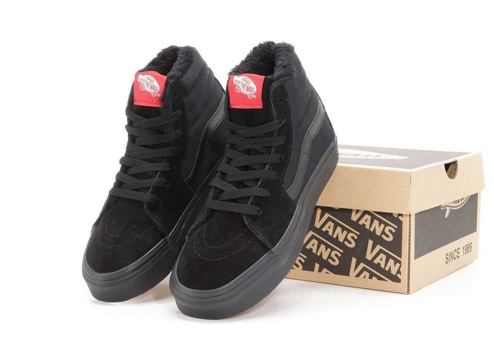Унисекс зимние кеды Vans Old Skool High Winter Fur зимові кеди ванс