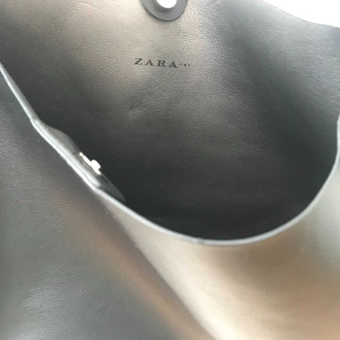 Torebka ZARA czarno-biała na zatrzask 40x30x10 Piękna i Elegancka