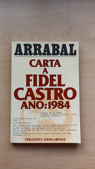 Livro "Carta a Fidel Castro 1984" de Arrabal