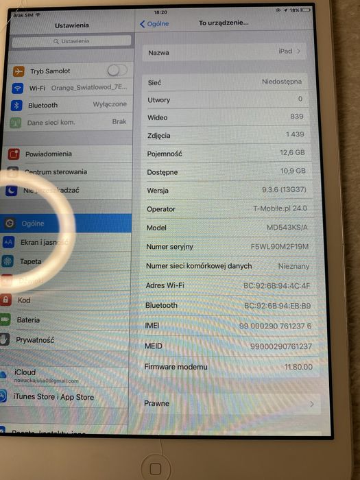 Apple iPad sprawny, czytaj opis