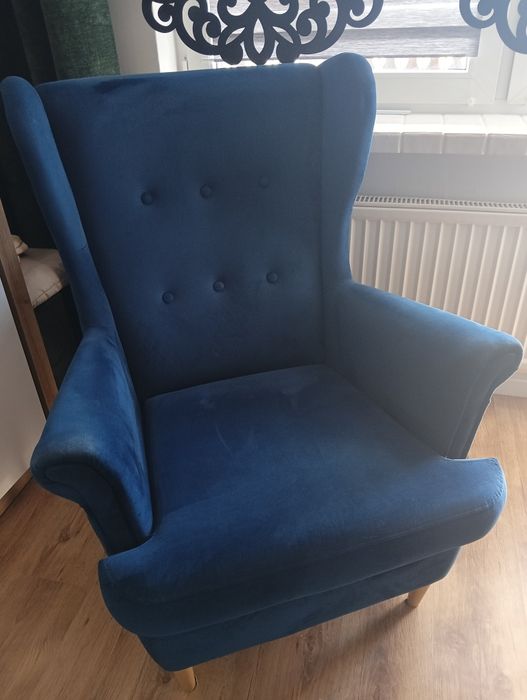 Fotel uszak  niebieski