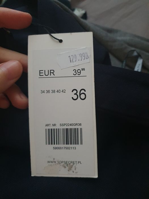 Spodnie rozszerzane nogawki 36 pasek