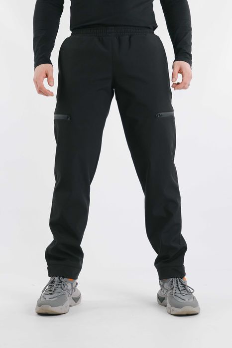 Штани чоловічі зимові теплі з флісом чорні Softshell