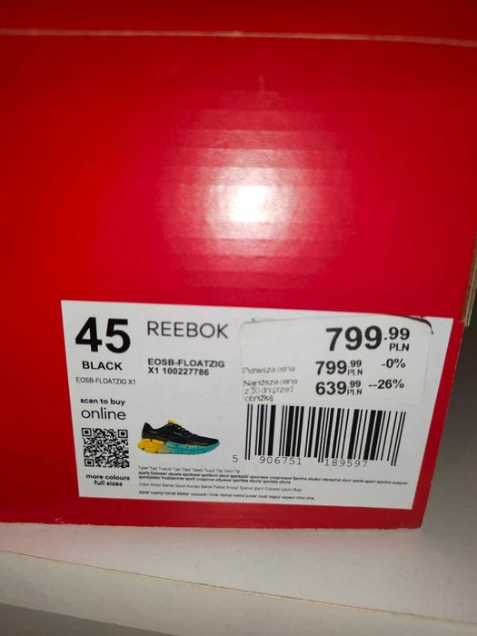 [NOWE] REEBOK Buty do biegania EOSB-FLOATZIG X1 Czarny