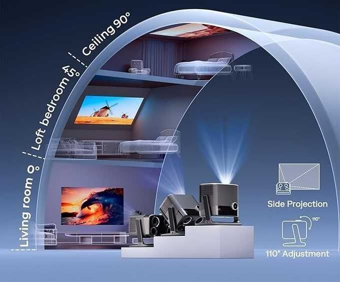 Inteligentny Projektor z Google TV 4K Aurzen Boom Mini 4w1 DoIby Audio