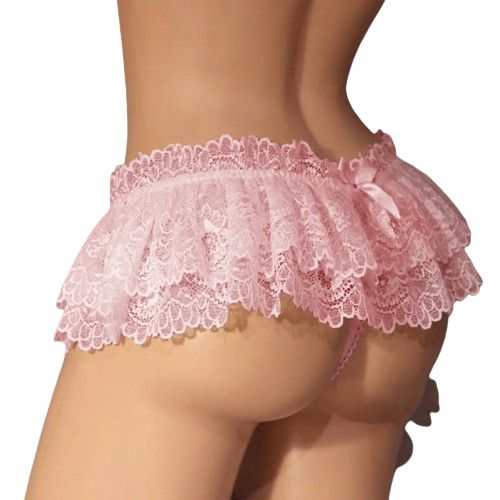 Męskie Stringi z Koronki dla SISSY Crossdresser Drag Queen - XXL