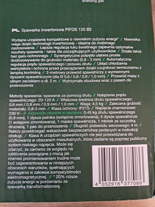 Spawarka inwertorowa PIFDS 120 B2