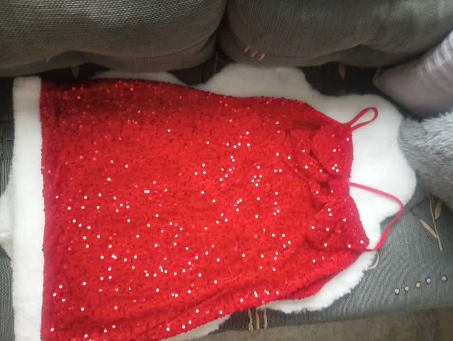 Sukienka z kokardą i błyskiem,XL