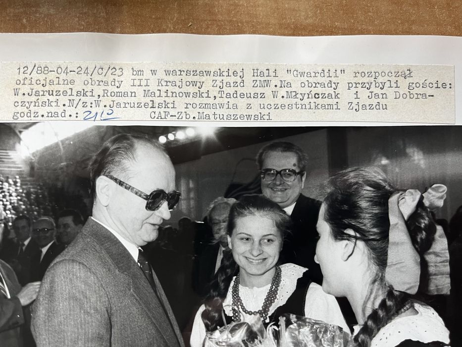 Zdjęcie CAF Wojciech Jaruzelski III zjazd ZMW Warszawa 1988