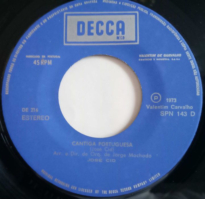 José Cid	- - - - -	Cantiga Portuguesa	- - - - -	Single