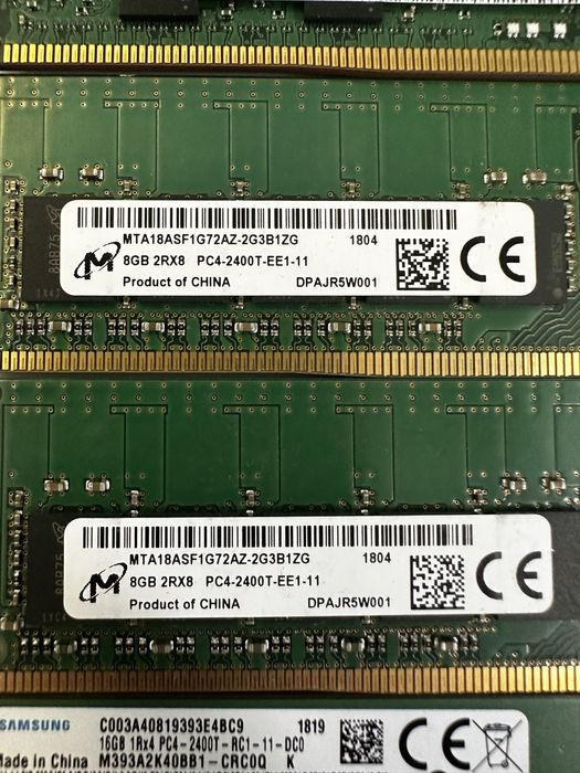 Серверна оперативна пам'ять 8gb DDR4 pc4-2400 rdimm ecc (x99)