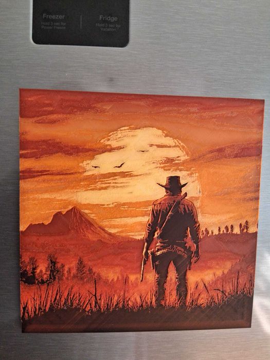 Placa Decorativa Magnética Premium - RDR2 (20x20cm) - Arte Gaming 3D
