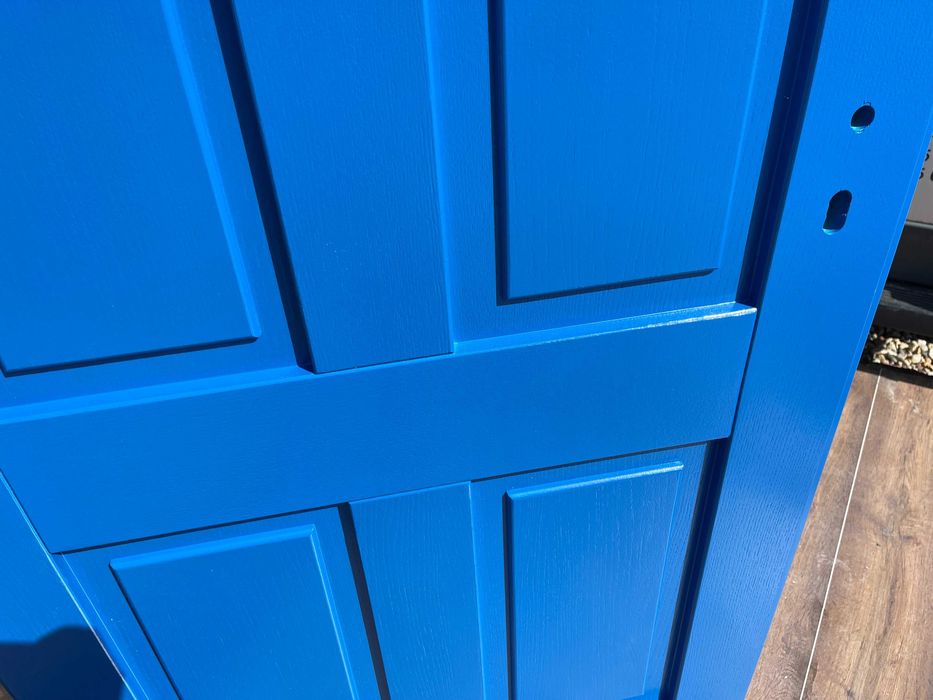 Drzwi Zewnętrzne Drewniane niebieskie Angielskie MONTAŻ  CAŁA POLSKA