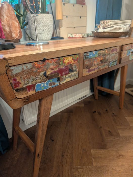 Nusa store konsola z łódek z bali toaletka biurko