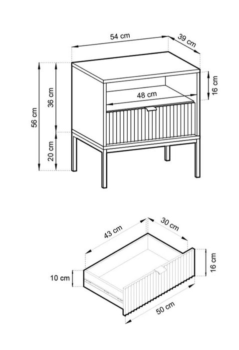 Szafka stolik nocny szary