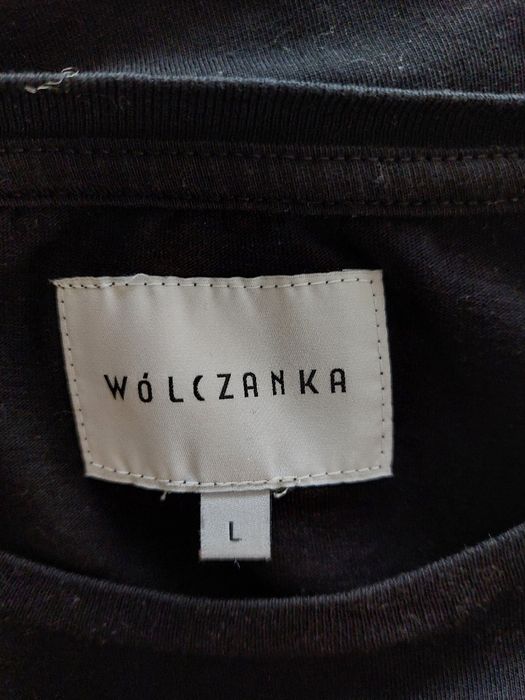 T-shirt, czarny gładki. Wólczanka. rozmiar L