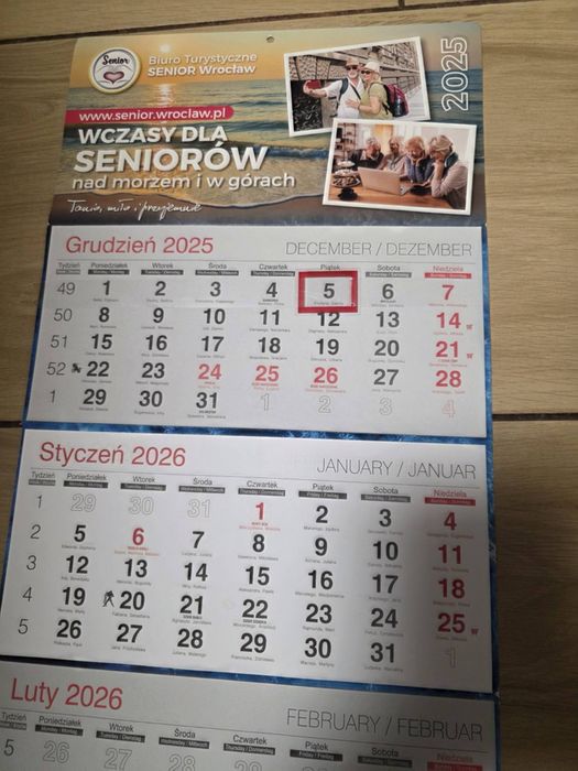 Kalendarz na ścianę Nat 2026