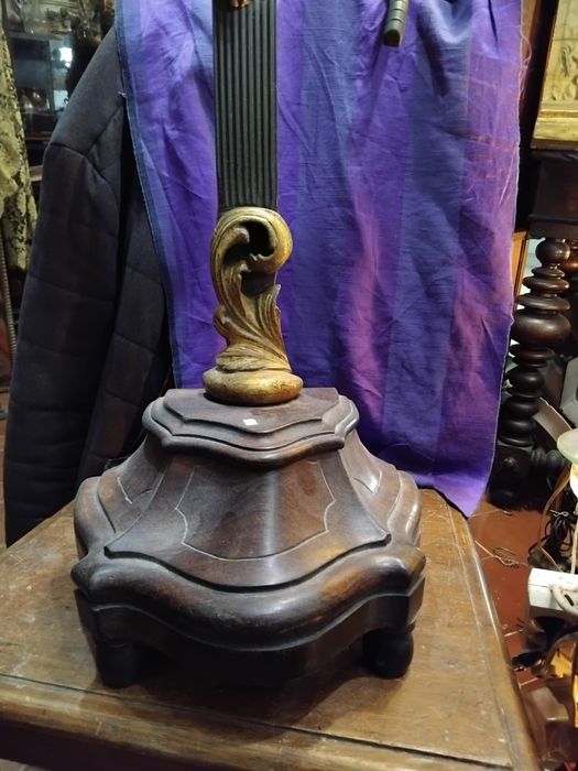 Crucifixo antigo em madeira e prata  policromado