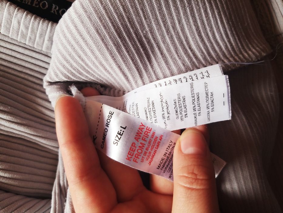 Bluza sukienka boho szara tunika L 40 M frędzle długa krótka rękawy