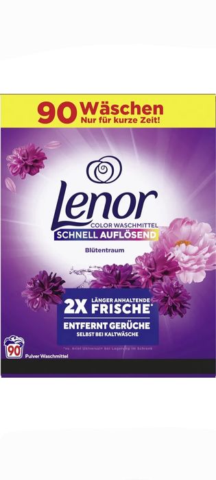 Lenor 90 prań proszek do prania kolorów 4,950 kg z Niemiec